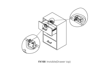 Электронный замок для раздевалок - Мебельный замок (батарея CR123A) FX100