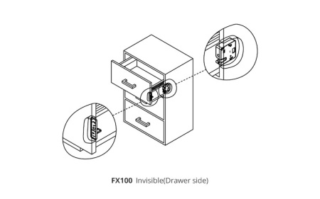 Электронный замок для раздевалок - Мебельный замок (батарея CR123A) FX100
