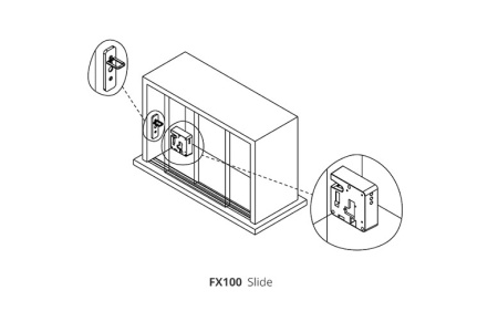 Электронный замок для раздевалок - Мебельный замок (батарея CR123A) FX100
